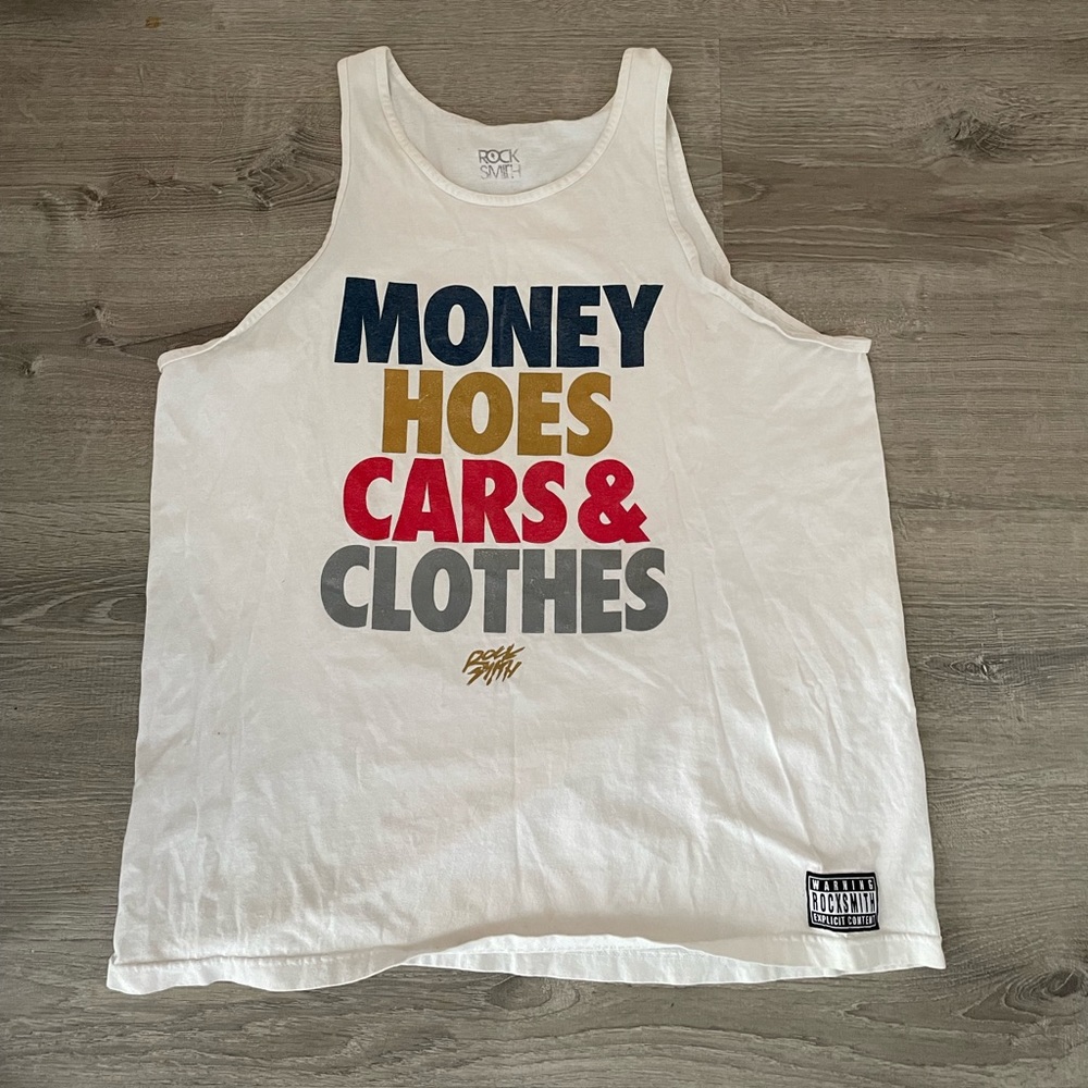 Money hoes cars clothes tank top XXL rocksmith fubu jordan Nike adidas Yeezy